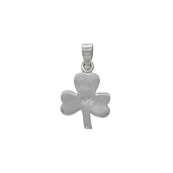 Vintage Sterling Silver 925 Marcasite Accent Shamrock Clover Pendant - Picture 3 of 5